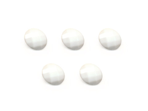 Oval Diamond Effect Buttons - White - 309