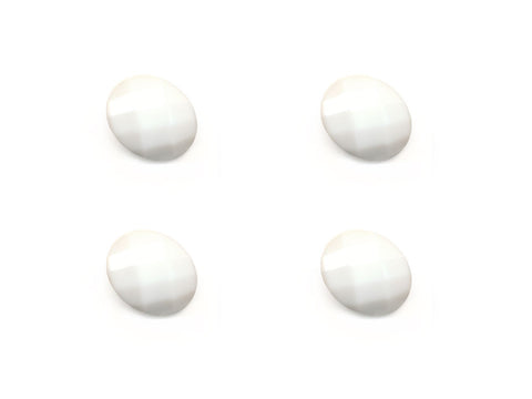 Oval Diamond Effect Buttons - White - 310