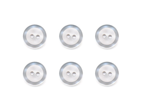 Round  Buttons with Pearlescent Rim - White - 320