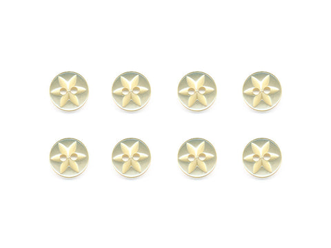 Round Flower Effect Buttons - Yellow - 083