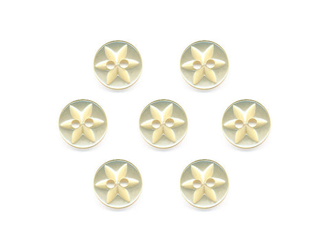 Round Flower Effect Buttons - Yellow - 084