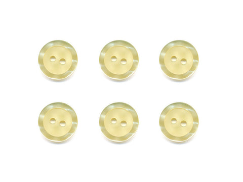 Round  Buttons with Pearlescent Rim - Yellow - 336