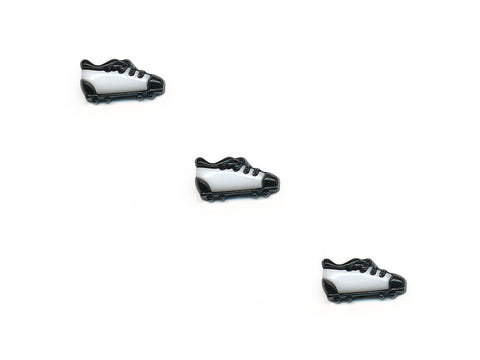 Football Boot Shaped Buttons - Black/White - 351