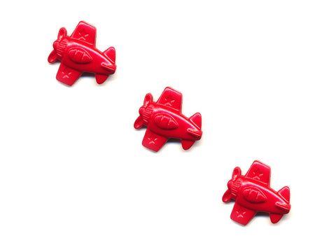 Aeroplane Shaped Buttons - Red - 352