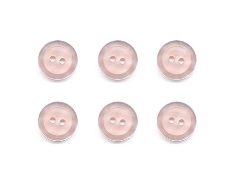 Round  Buttons with Pearlescent Rim - Pink - 358