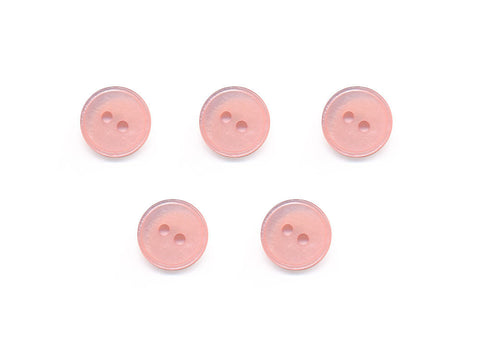 Pearlescent Rimmed Round Buttons - Pink - 359