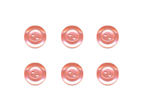 Pearlescent Rimmed Round Buttons - Pink - 360