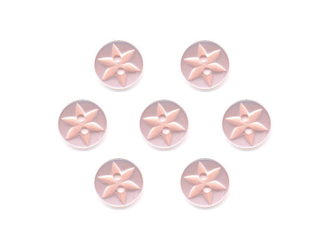 Round Flower Effect Buttons - Pink - 366