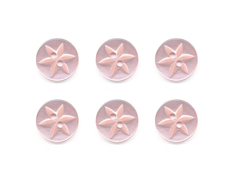 Round Flower Effect Buttons - Pink - 367
