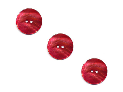 Round Shell Buttons - Red - 375