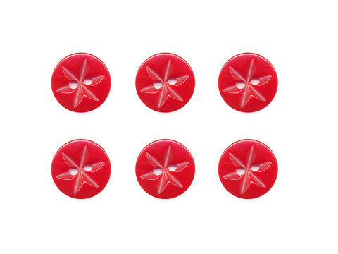 Round Flower Effect Buttons - Red - 379