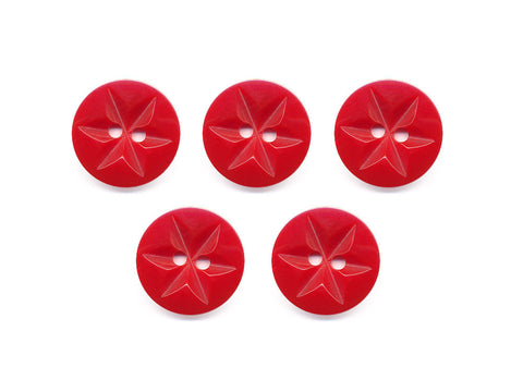 Round Flower Effect Buttons - Red - 380