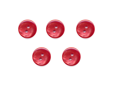 Round Pearl Effect Buttons - Red - 381