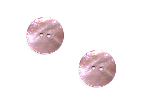 Round Shell Buttons - Pink - 395