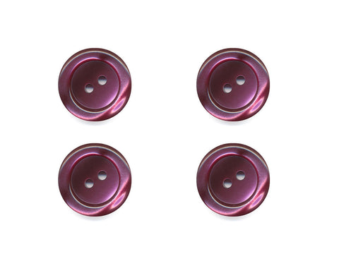 Pearlescent Rimmed Round Buttons - Purple - 400