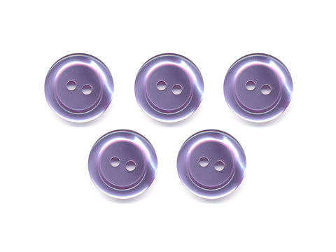 Pearlescent Rimmed Round Buttons - Purple - 408
