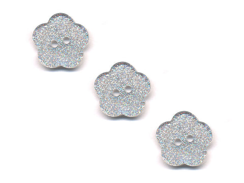 Flower Buttons - Glitter - 028