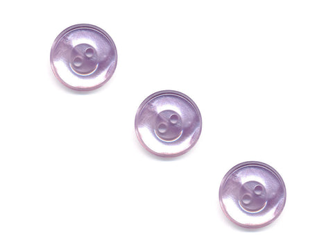 Round Pearlescent Thick Rimmed Buttons - Purple - 415