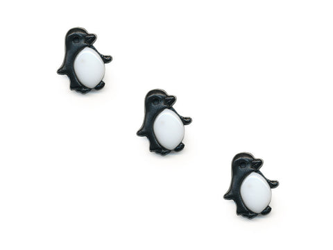 Penguin Shaped Buttons - Black & White - 423