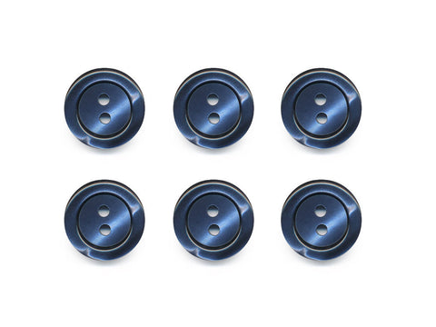 Pearlescent Rimmed Round Buttons - Blue - 428