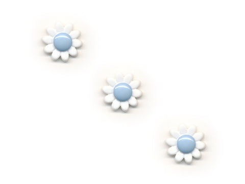 Flower Buttons - White & Blue - 432