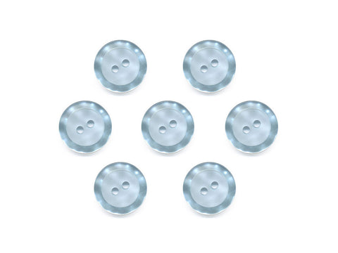 Round Buttons with Pearlescent Rim - Blue - 433