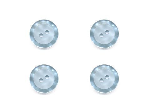 Round Buttons with Pearlescent Rim - Blue - 434