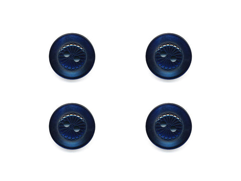 Round Petal Detail Buttons - Blue - 436