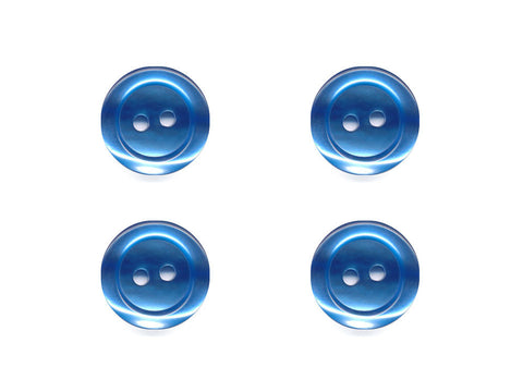 Pearlescent Rimmed Round Buttons - Blue - 437