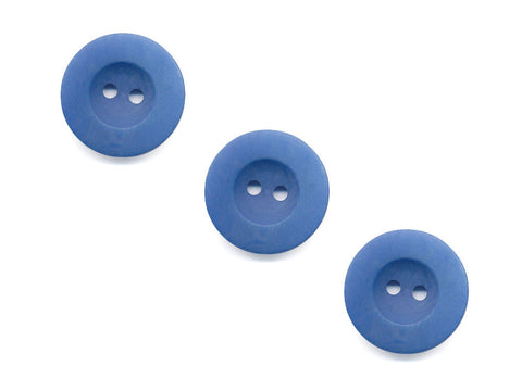 Round Rimmed Wood Effect Buttons - Blue - 438