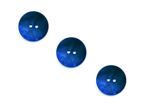 Round Shell Buttons - Blue - 443
