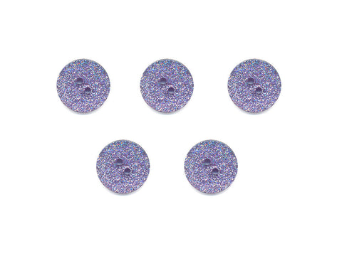 Round Plain Glitter Buttons - Purple - 454