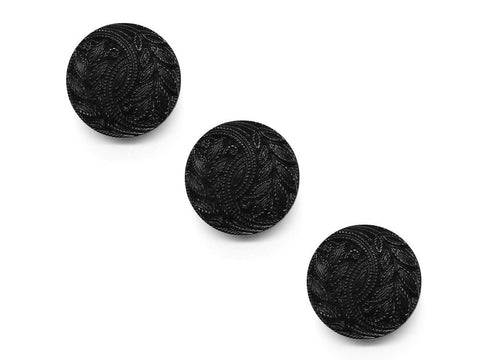Round Textured Design Buttons - Black - 490