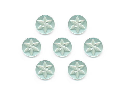 Round Flower Effect Buttons - Green - 064