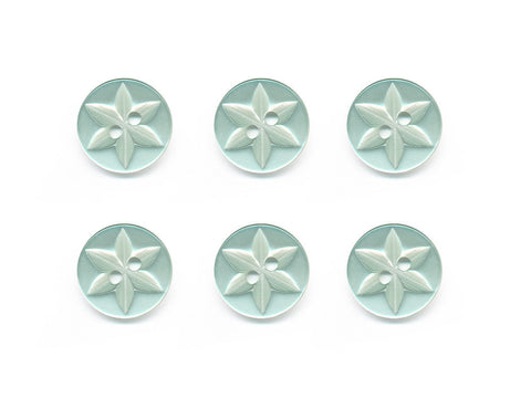 Round Flower Effect Buttons - Green - 493