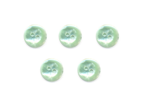 Round Two-Tone Pearl Effect Buttons - Green/Silver - 496