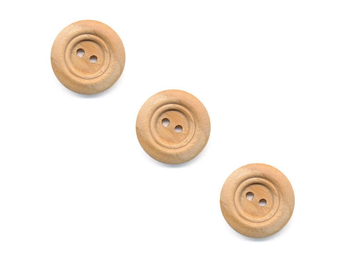 Rimmed  Round Buttons - Wood - 098