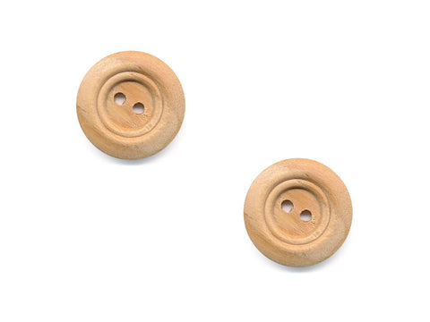 Round Double Rimmed Wooden Buttons - 516