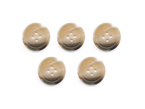Round Shell Effect Buttons - Beige - 521
