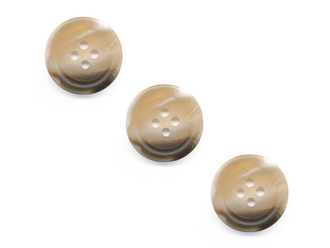 Round Shell Effect Buttons - Beige - 522