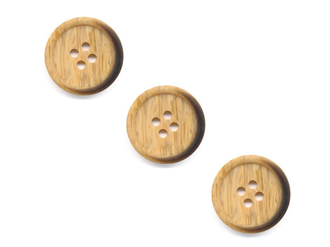 Round Wooden Burnt Effect Buttons - 525