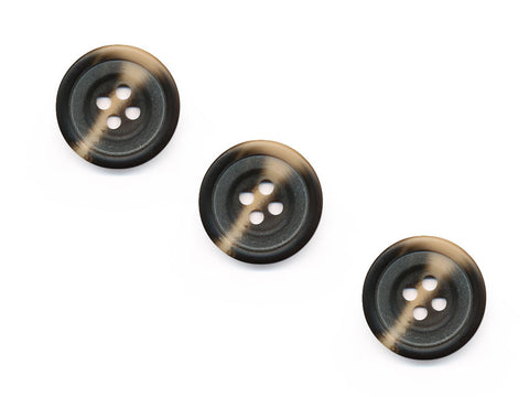 Round Rimmed Wood Effect Buttons - Brown - 538