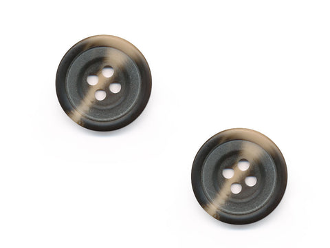 Round Rimmed Two-Tone Buttons - Brown & Beige - 539
