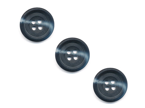 Round Rimmed Two-Tone Buttons - Black & Grey - 545