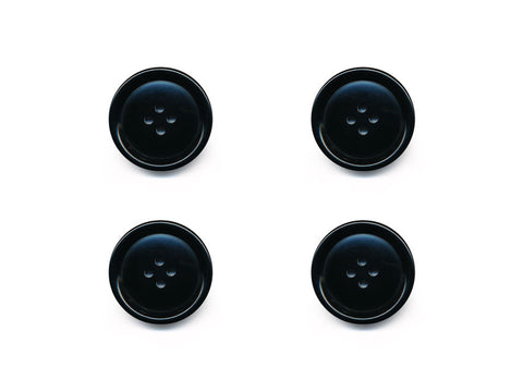 Rimmed  Round Buttons - Black - 110
