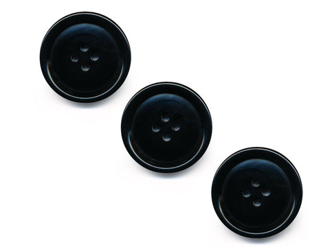 Rimmed  Round Buttons - Black - 112