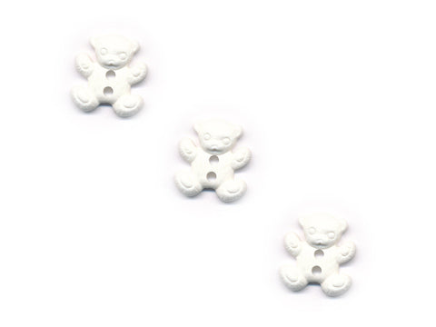 Teddy Bear Shaped Buttons - Cream - 026