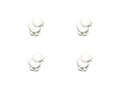 Duck Shaped Buttons - White - 846