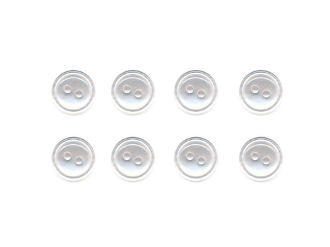 Translucent Rimmed Round Buttons - Clear - 847