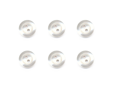 Round Petal Detail Buttons - White - 855